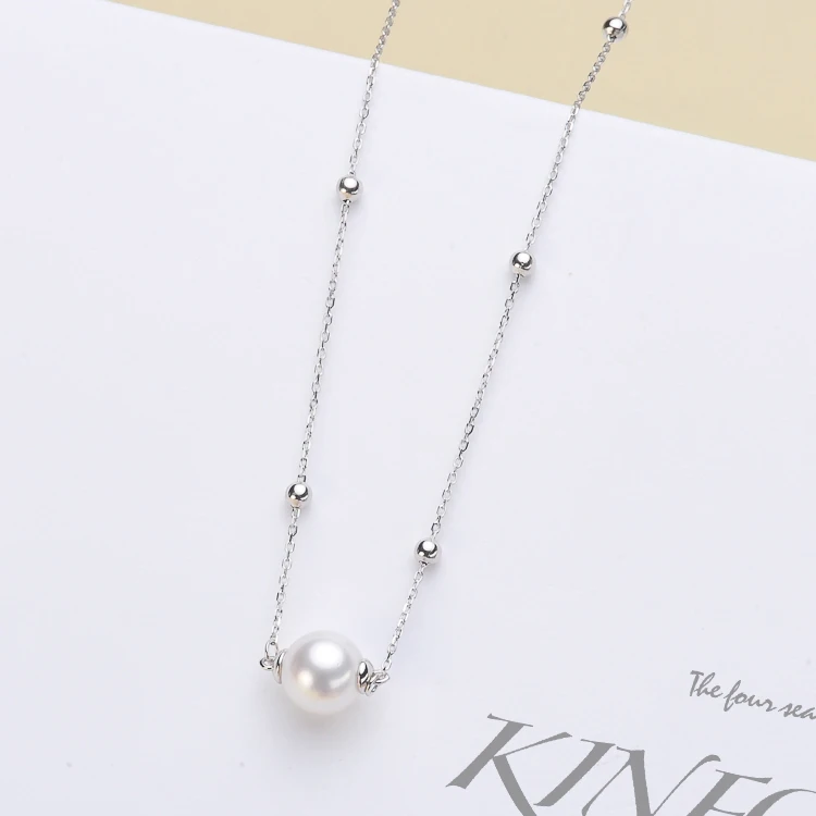 S925 Sterling Silver Pearl Necklace Chain with Pendant Mountings Necklace Findings Jewelry Parts Fittings Accessories