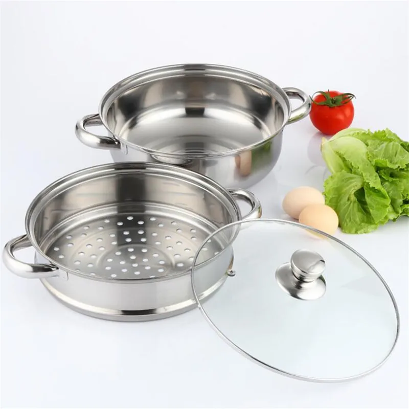 28CM Steamer Pot Luxury Cooking Pot Stock Pot Stew Pot with Steamer Draw Stainless Steel