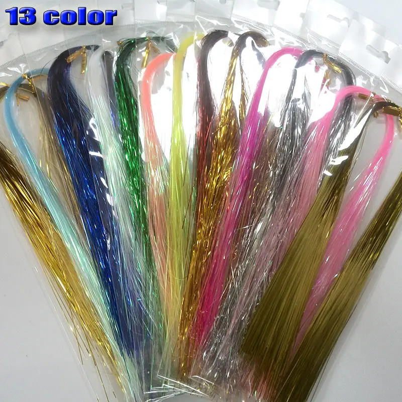 

2022new 13kinds mix colors flash line Fly Fishing Fly Tying material 13bags/lot length 44cm