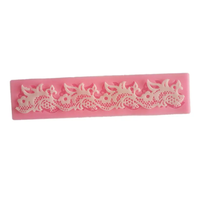 Aomily Flower Lace Skirt Cake Mold Wedding Cake Silicone Fondant Mold Mousse Brim Decor Sugarcraft Icing Mat Pad Pastry Baking