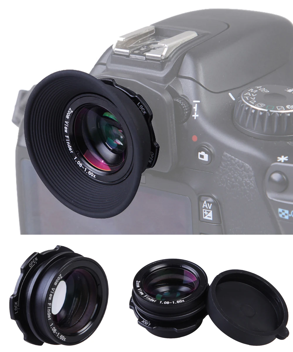 DSLR 1.08x-1.60x Zoom Viewfinder Eyepiece Magnifier  for Canon Nikon Pentax Sony Olympus Fujifilm Samsung Sigma Camera