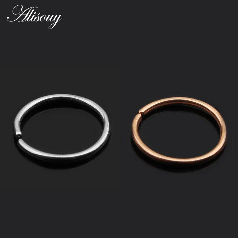 1PC 20G Stainless Steel Seamless Hinged Nose Hoop Ring Septum Clicker Ear Cartilage Tragus Helix Piercing Charming Body Jewelry