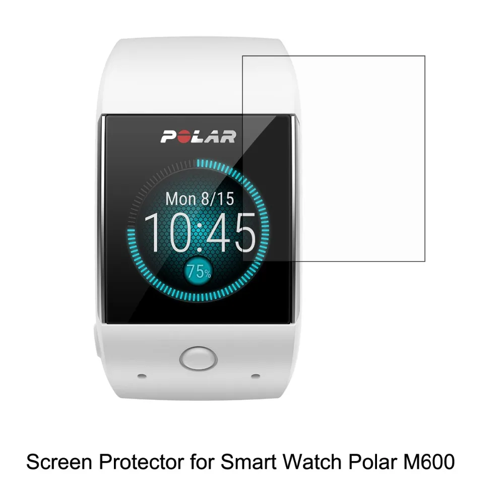 6* Clear LCD PET Film Anti-Scratch Screen Protector Cover for Sporting Smart Watch Polar M600