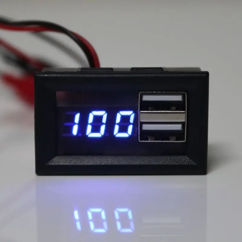 New 12V Battery Capacity Indicator Voltage Gauge Power Meter with QC 2.0 3.0 Quick Charge USB Output qiang