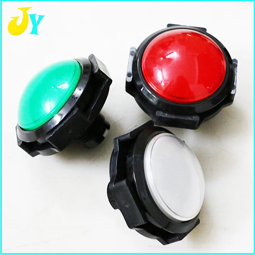 1pcs 60mm Convex button switch arcade push button with 12V LED light micro switch ( Red yellow green blue white )