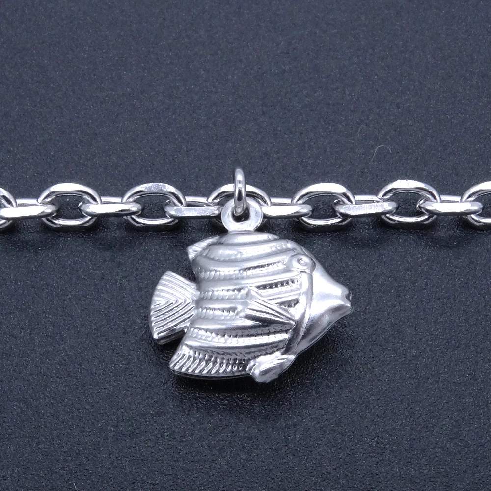 Women Ankel Bracelets Fish Charm Stainless Steel Anklets 23+5 cm 9-11 Inches Vintage Fashion Jewelry Punk Fan Factory Offer