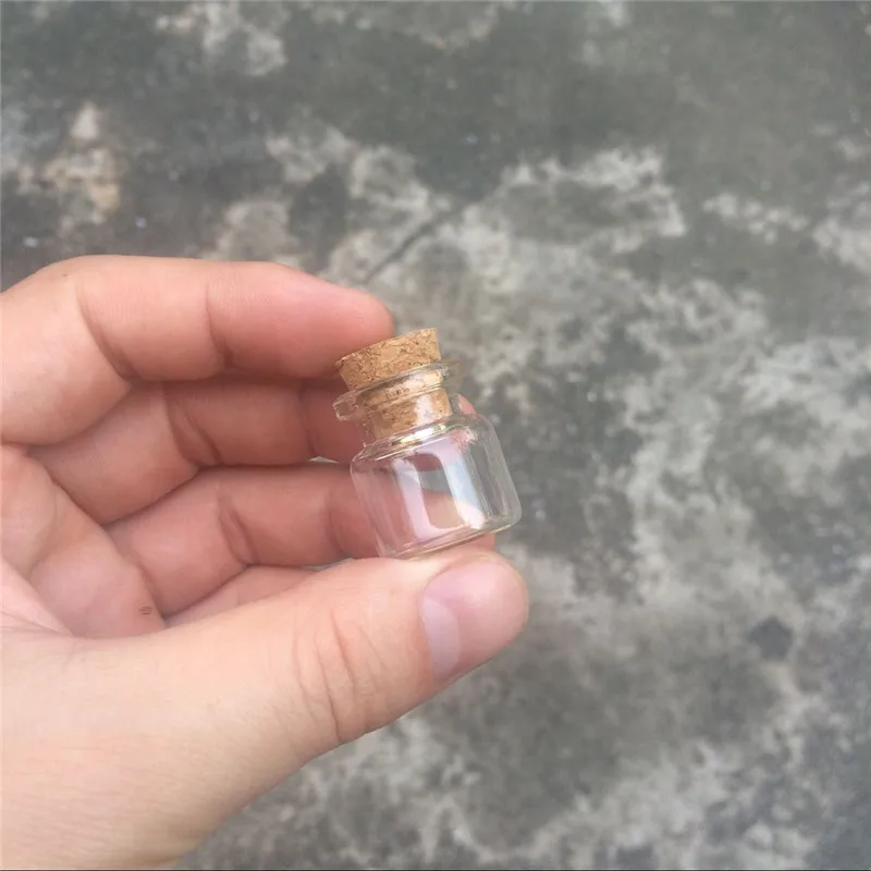 22x25x12.5 mm 4 ml Clear Transparent Mini Glass Bottles With Corks Empty Small Glass Jars Little Wishing Bottles 100 pcs