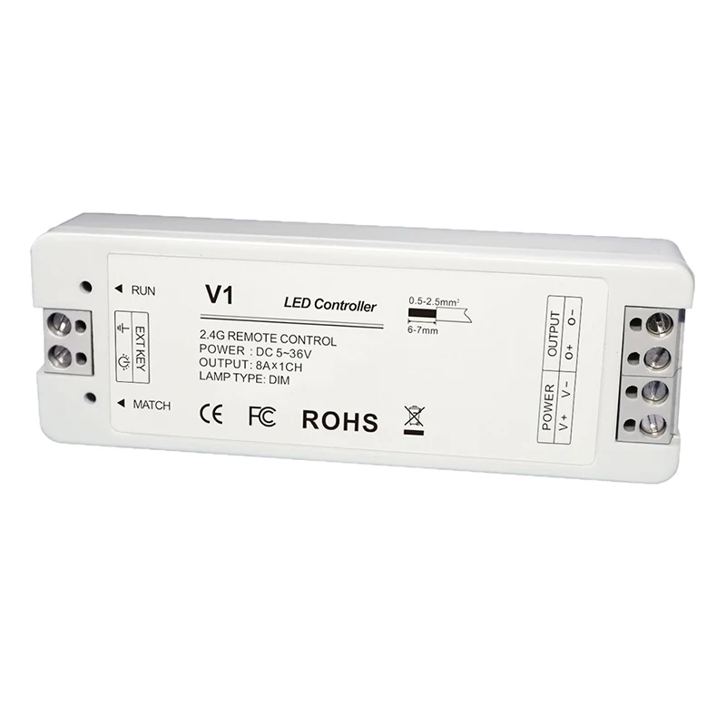 Imagem -03 - Controle de Intensidade de Luz Led 12v rf sem Fio com Controle Remoto para Receptor de Tensão Constante Faixa Led 5050 3528 Dimerização v1 Mais R11 Novo