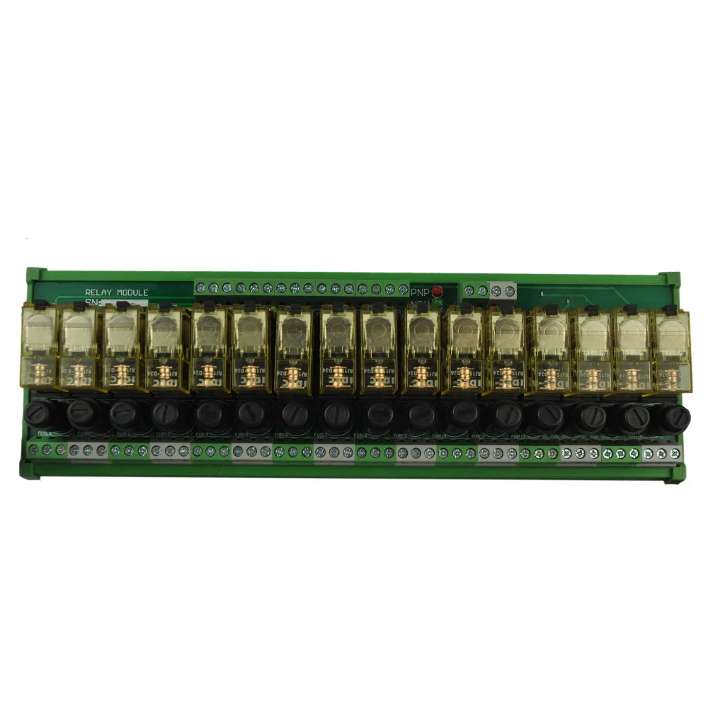 

16 Channel 1 SPDT DIN Rail Mount IDEC RJ1S with fuse Interface Relay Module