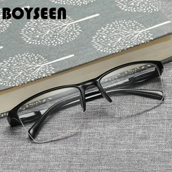 Boyseen Black Half Frame Reading Glasses Unisex Near-sighted Glasses -350~+400 Computer Glasses