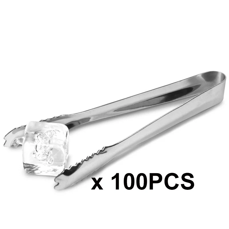 

Whoesale 100PCS Stainless Steel Ice Tong For Food Salad Sweet Bread Cake Wedding Party Buffet Bar BBQ