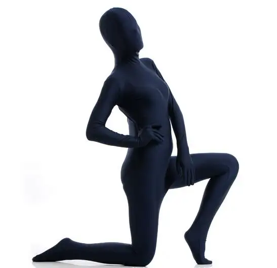 Sexy Spandex Zentai Full Body Suit Blinded Long Sleeve Bodysuit Jumpsuit Men Women Catsuit Halloween Zentai Costume