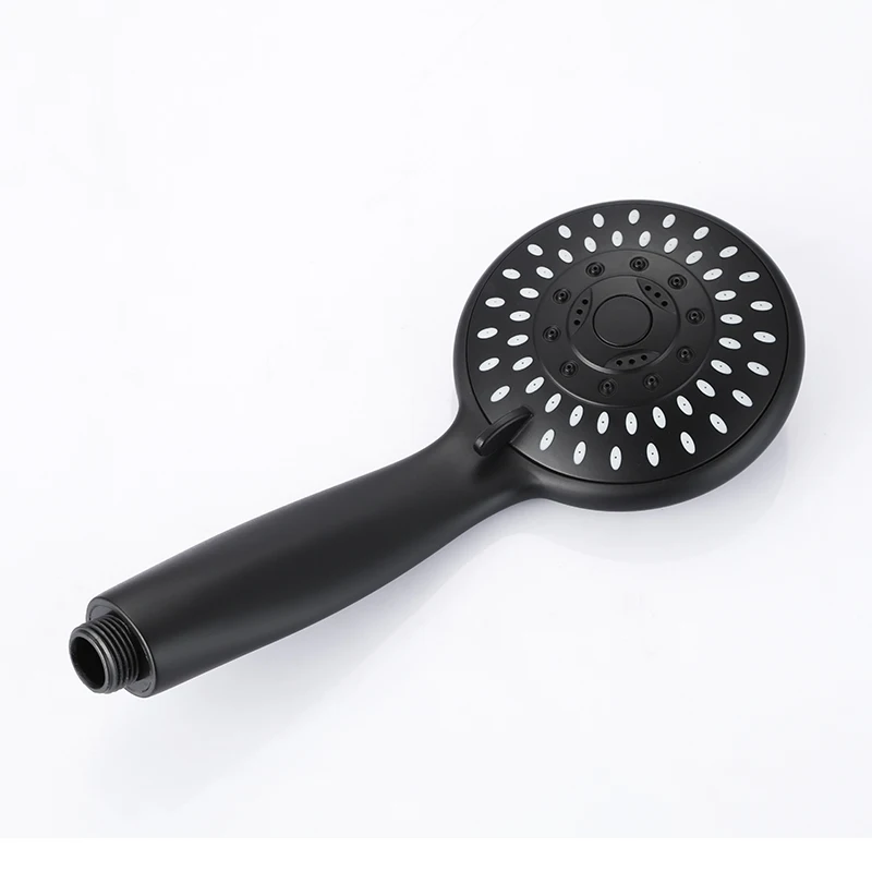 Matte Black Metal SUS304 Stainless Steel strong round 5 functions ABS plastic Hand Shower Head with Adjustable Slide Bar