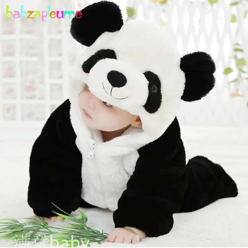 Fall Winter Newborn Boy Clothes Infant Girl Outfit Cartoon Cute Hooded Fleece Warm Jumpsuit Romper Baby Boutique Clothing BC1046