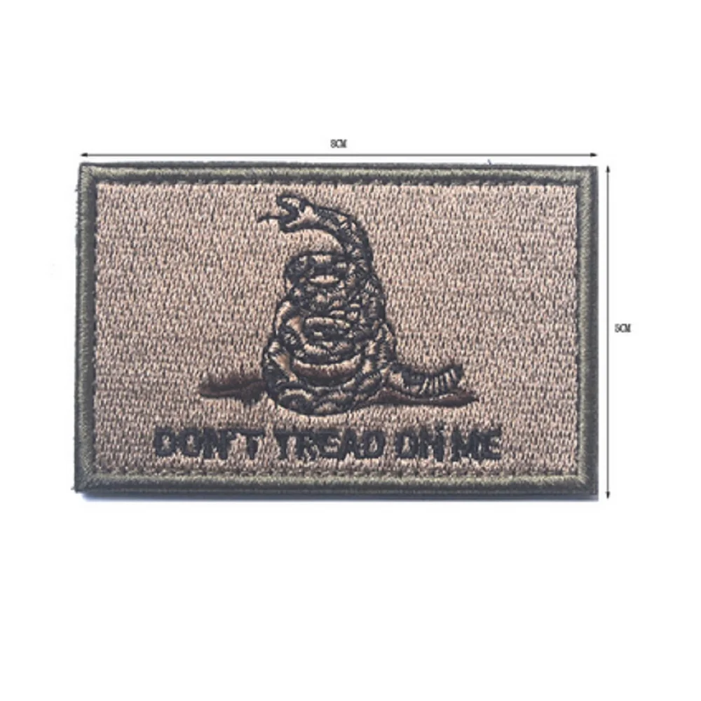 3D Embroidery Armband Loops And Hook Gadsden Flag Patch DONT TREAD ON ME Patch Magic Stick