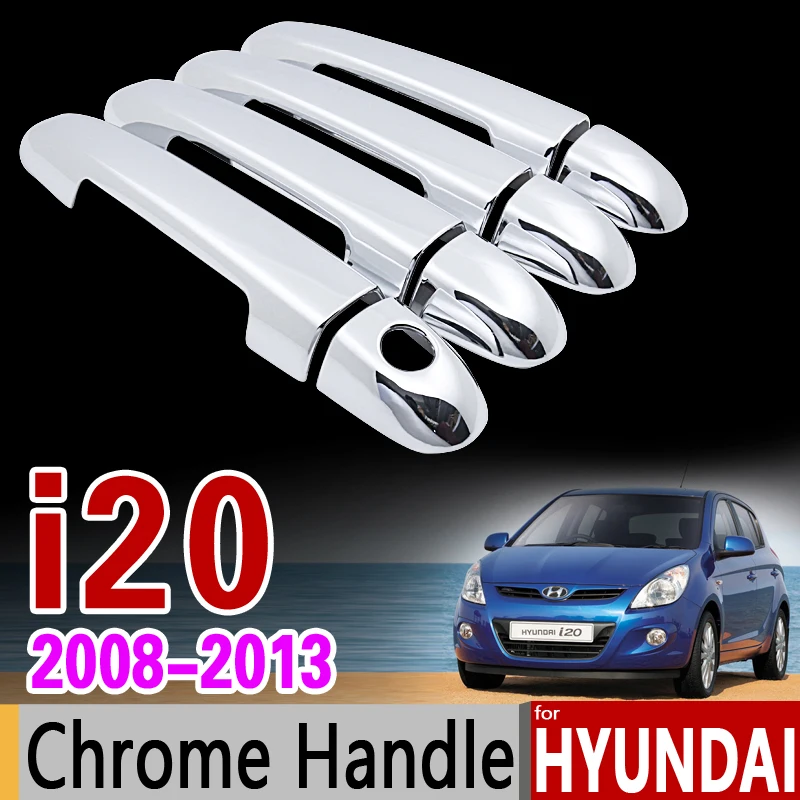 for Hyundai i20 2008 - 2013 PB Chrome Door Handle Cover Trim Set 2009 2010 2011 2012 Car Accessories Stickers Car Styling