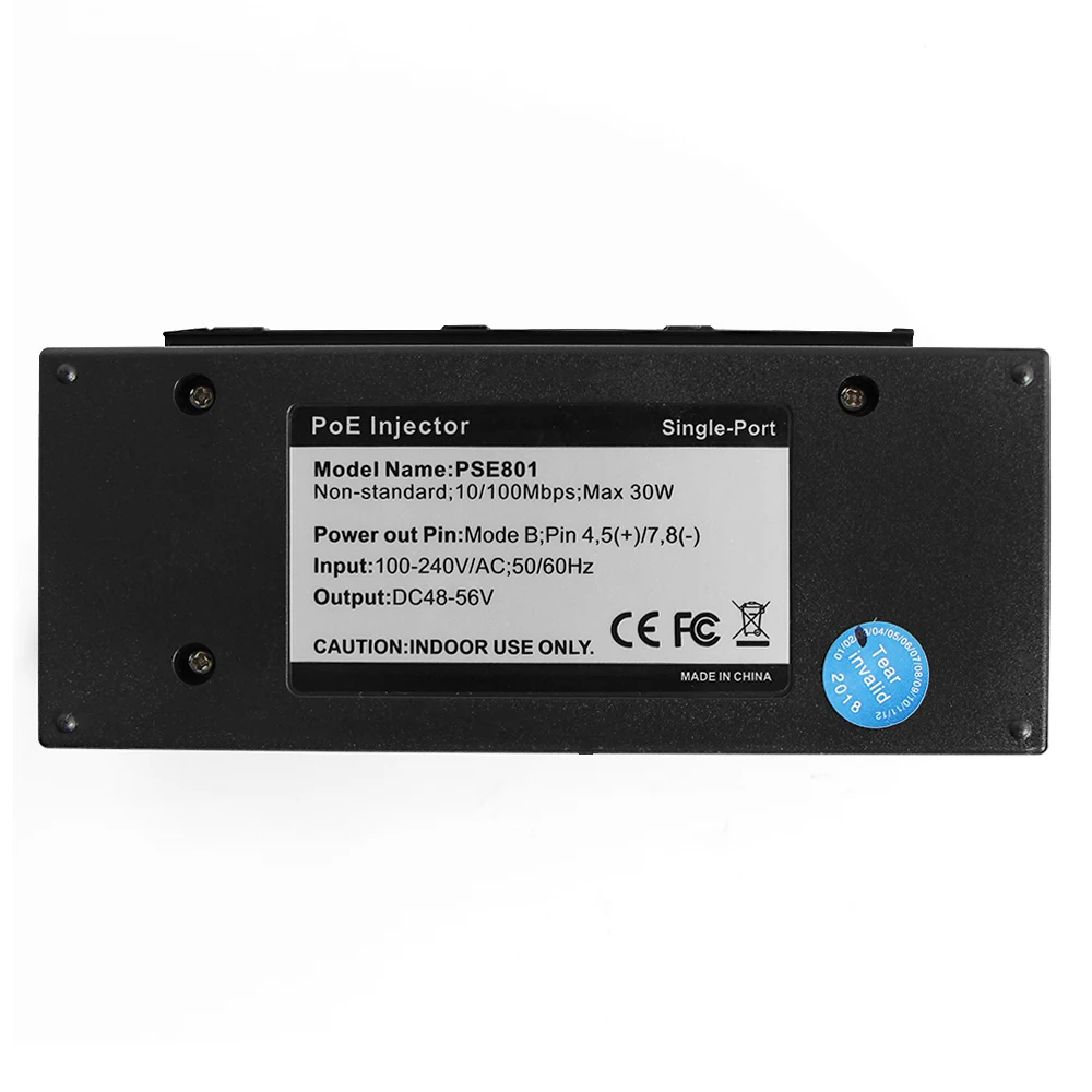 Poe Injektor 48 V 30 W Ausgang Volle Heraus 100 Mbps Power Over Ethernet Einzigen PoE Unterstützung Beleuchtung Schutz 802,11G PoE Adapter