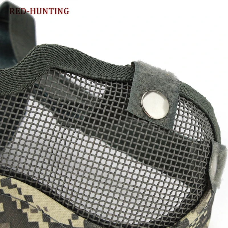 US Army ACU Multicam Tactics Half face metal net mesh protect mask airsoft hunting Military