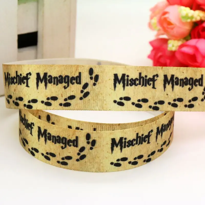 7/8''  Animal Hand Tooth Managed Printed Grosgrain Ribbon Material  Headwear Party Decoration Diy Sewing 22mm S531