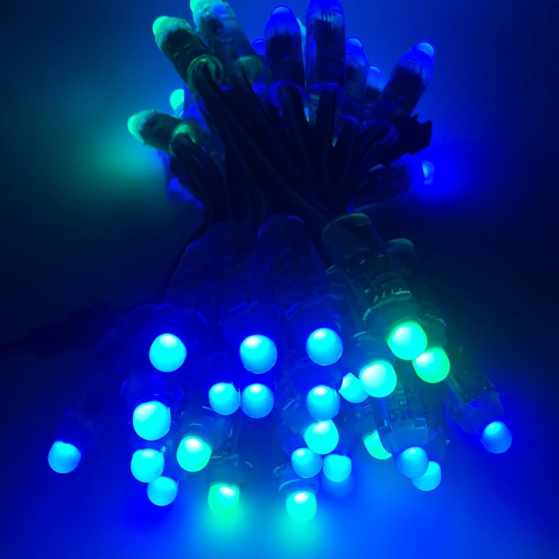 50pcs/lot DC5V/12V input WS2811 pixel module,12mm black/green Wire led string;Chrismas tree;waterproof with 3pin JST Connectors