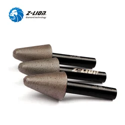 Z-LION 3pcs Sintered Diamond Countersink Bit Diamond Sanding Drill Bit Stone Marble Glass Mini Drill Diamond Bur Grit 30/50/100