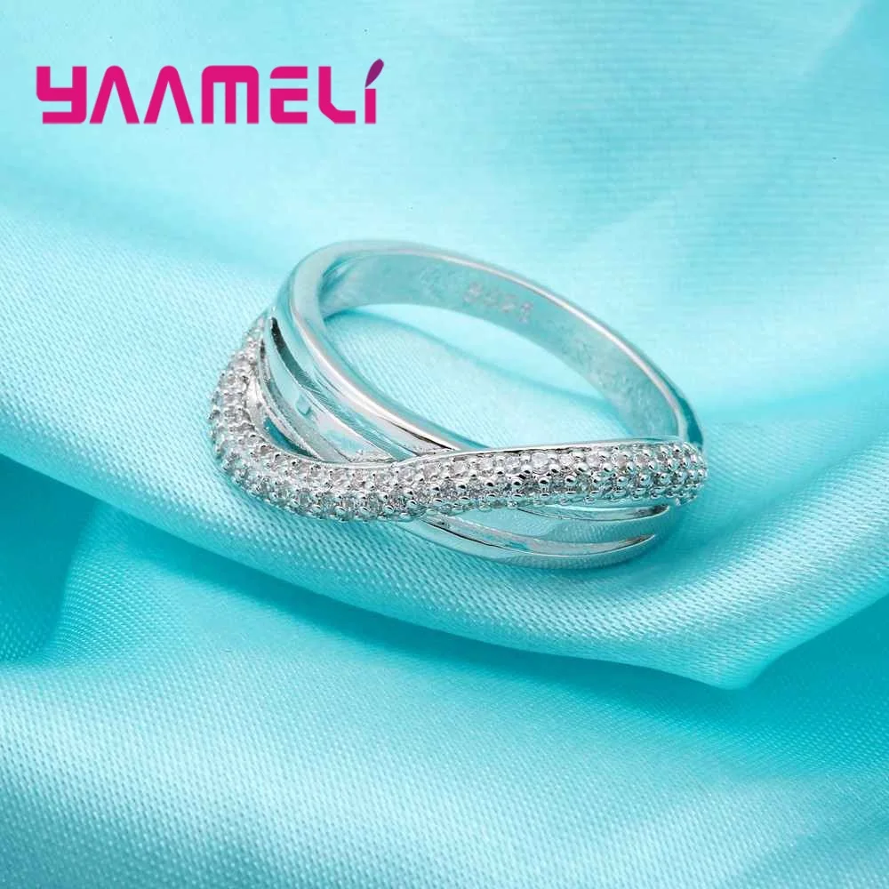 Hot Sale 925 Sterling Silver Rings for Women Men Sideways Cross Infinity Wedding Jewelry Gift Engagement Party Accessory