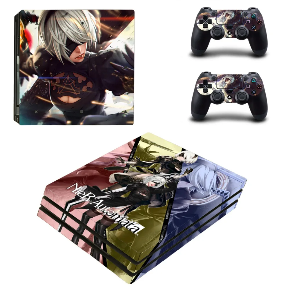 Nier automata ps4 pro adesivo de pele para sony playstation 4 pro console e controladores para dualshock 4 ps4 pro adesivos decalque