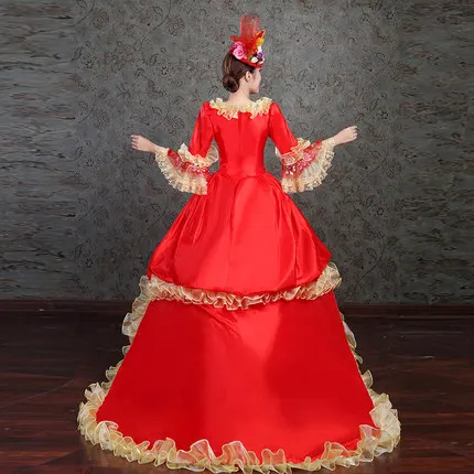 Sang trọng carnival venice ren gown tòa trailing cosplay in wonderland thời trung cổ váy Renaissance gown nữ hoàng Victoria Belle Bóng