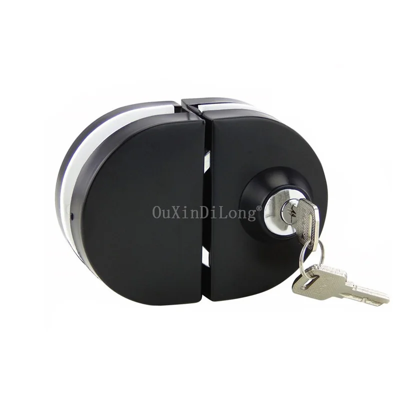 

Brand New Stainless Steel 10~12mm Glass Door Locks Black Double Swing Hinged Frameless Door Locks No Drilling