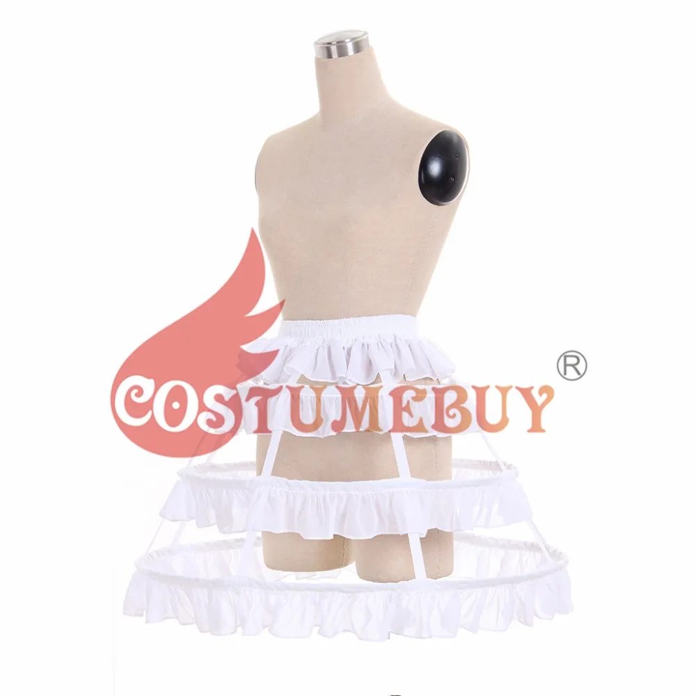 Costumebuy Vrouwen Cosplay Lolita Prom Dress Petticoat 3 Hoop Crinoline Kooi Drukte Victoriaanse Rococo Jurk Fietstas Accessoires