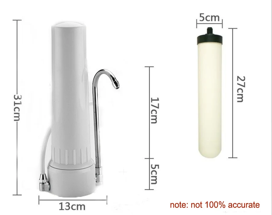 โต๊ะน้ำกรอง/เครื่องฟอกอากาศด้วยเซรามิคกรองน้ำเทียนรวม Carbon block, KDF และแคลเซียมซัลไฟต์