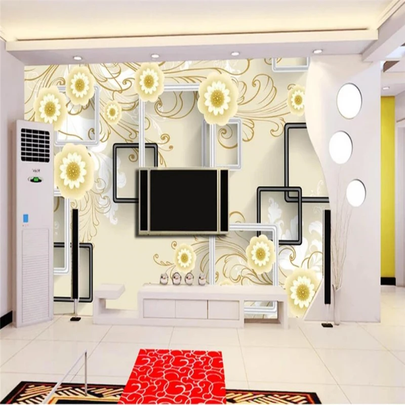 Decorative wallpaper European pattern 3D TV background wall large murals