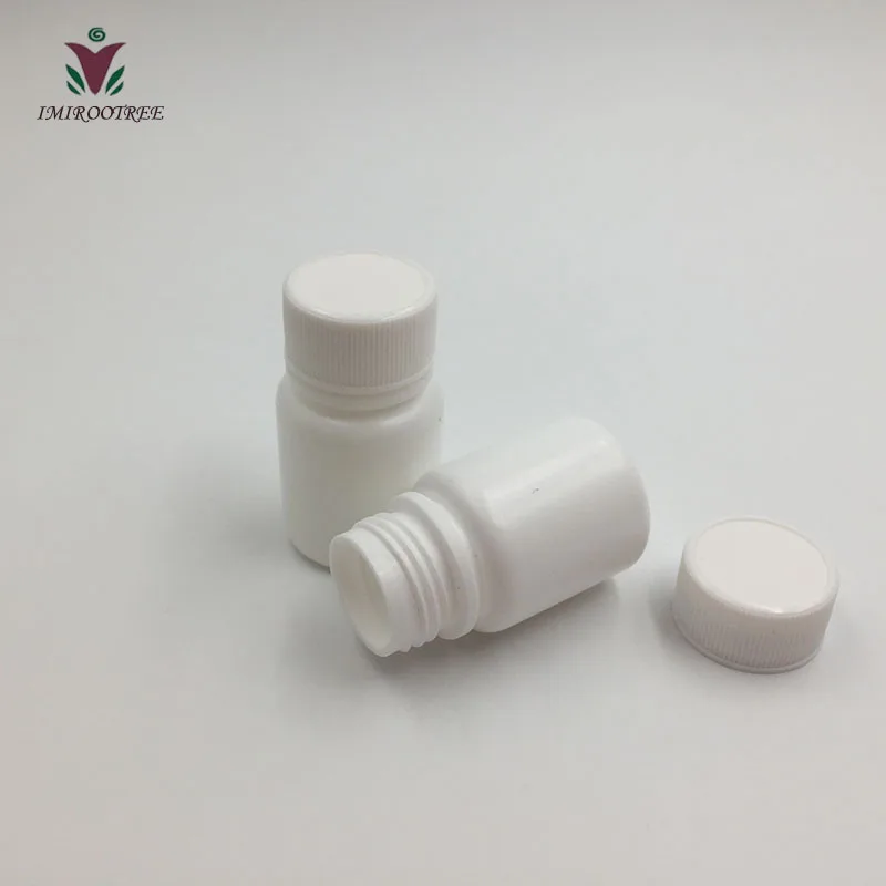 100pcs 15ml 15g 15cc  HDPE Empty White Plastic Pill Bottles Small Plastic Medicine Containers with Lids