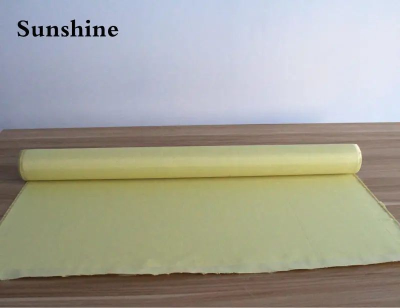 Aramid Fiber Cloth Plain Weave Fabric 240gsm 0.24 Thickness Yellow Cloth  High Strength