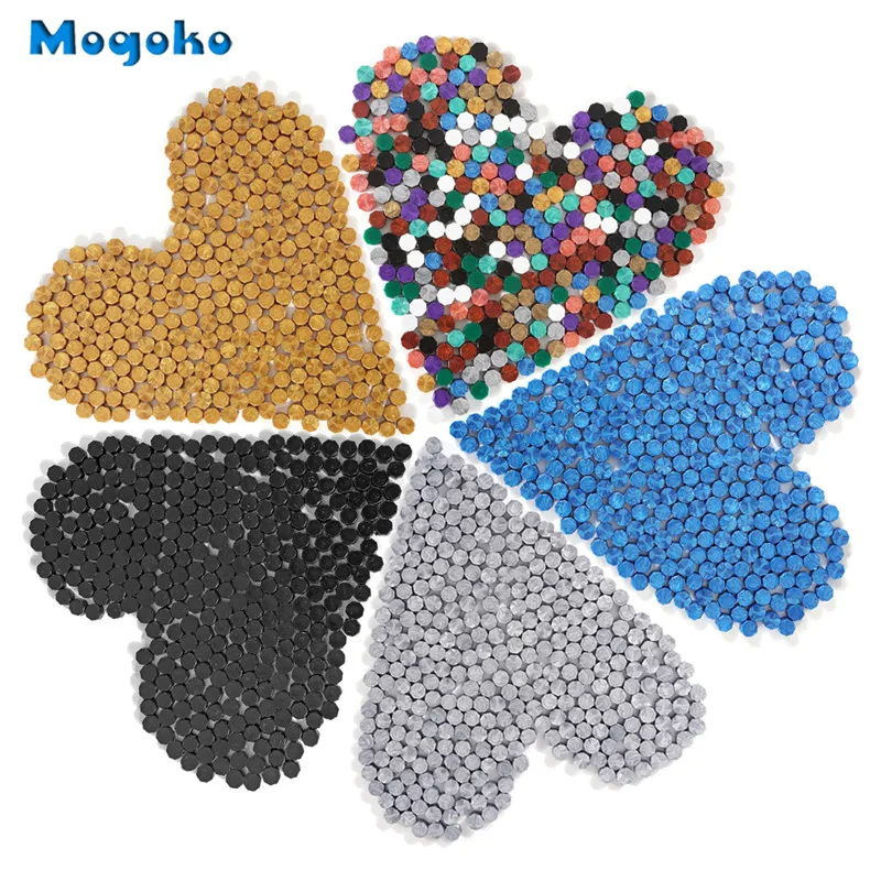 Mogoko New Arrival Wax Seal Beads 300 Pieces Octagon Sealing Wax Sticks Beads with 4 Candles and 2 Melting Spoons for Seal Stamp