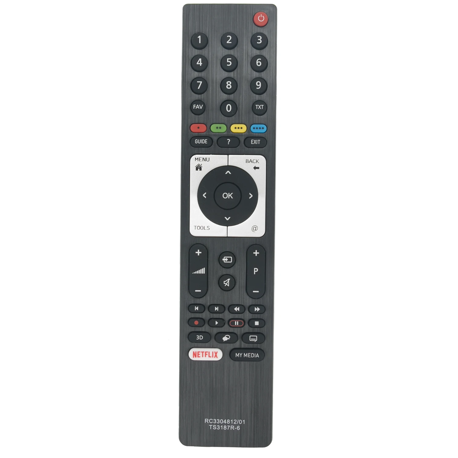 New TS3187R-6 Replaced Remote Control with Netflix button fit for Grundig Fernbedienung RC3304812/01 TV