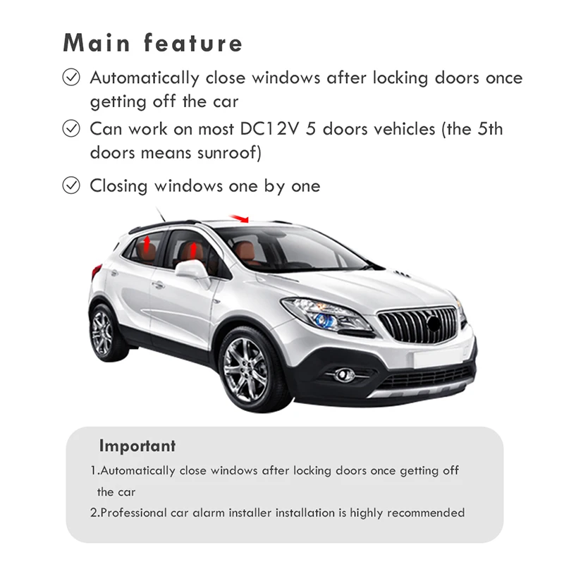 

EASYGUARD In Stock ! Universal electric 5 door window closer module for automatic window close sunroof window closer