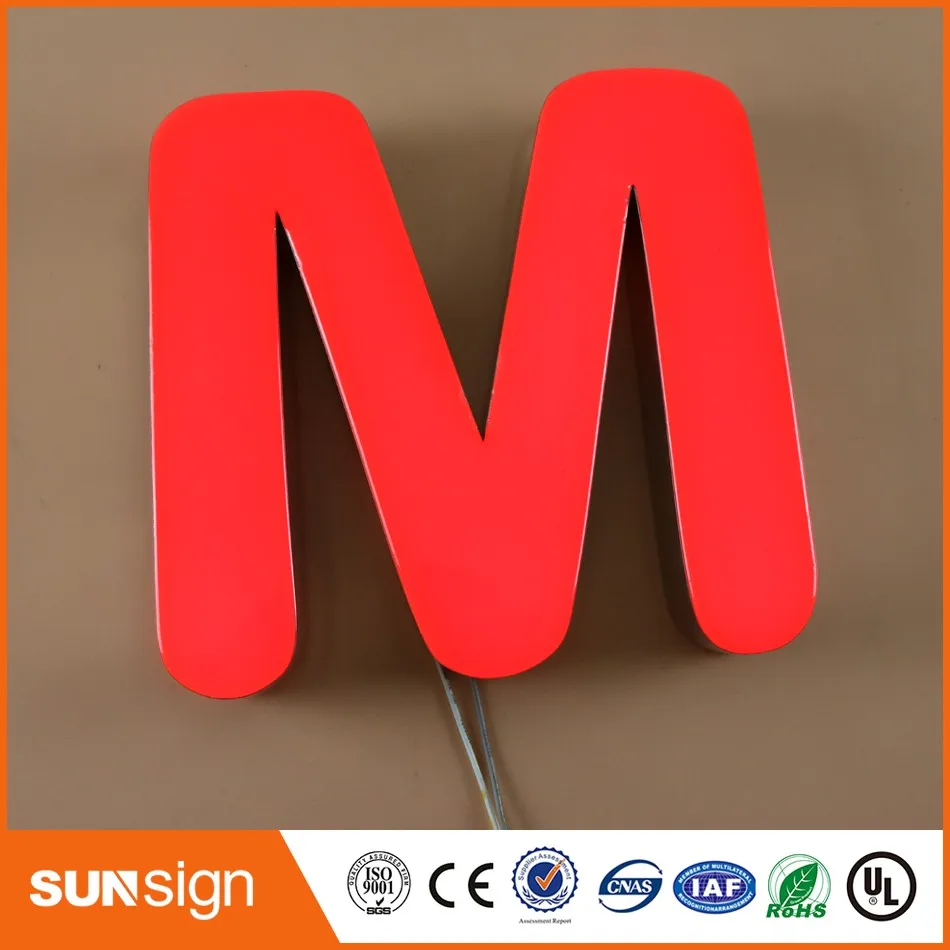 small frontlit illuminated epoxy resin led letter sign