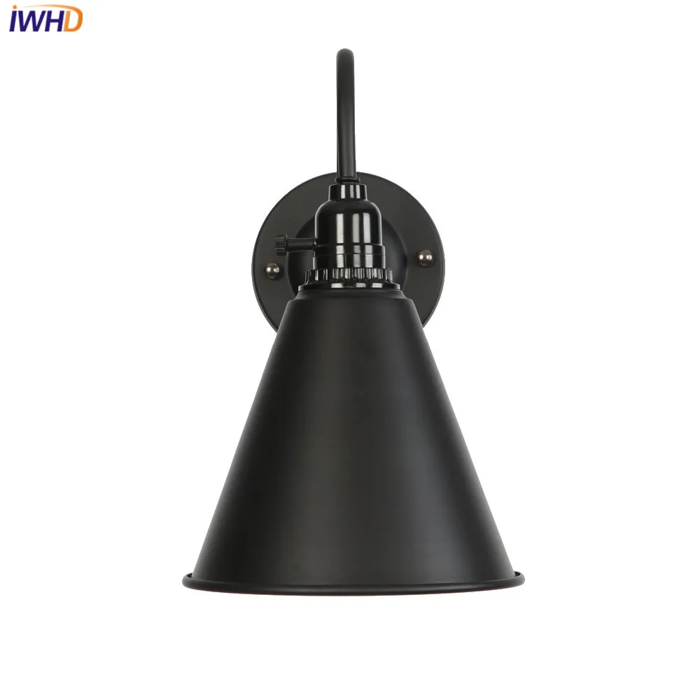 IWHD Iron Switch LED Wall Lamp Edison Nordic Wandlamp Loft Vintage Industrial Wall Light Home Lighting Applique Murale Luminaire