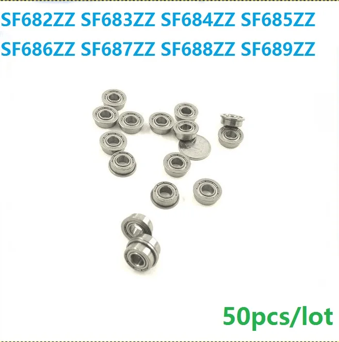 

50pcs/lot SF682ZZ SF683ZZ SF684ZZ SF685ZZ SF686ZZ SF687ZZ SF688ZZ SF689ZZ Stainless Steel flange Ball Bearing Miniature