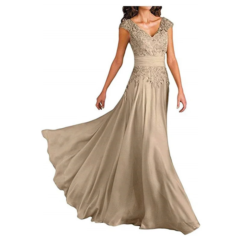 Vestido De Madrinha 2014 Lace Appliques Long Mother of The Bride Dresses Elegant Cap Sleeve Backless Evening Prom Dress