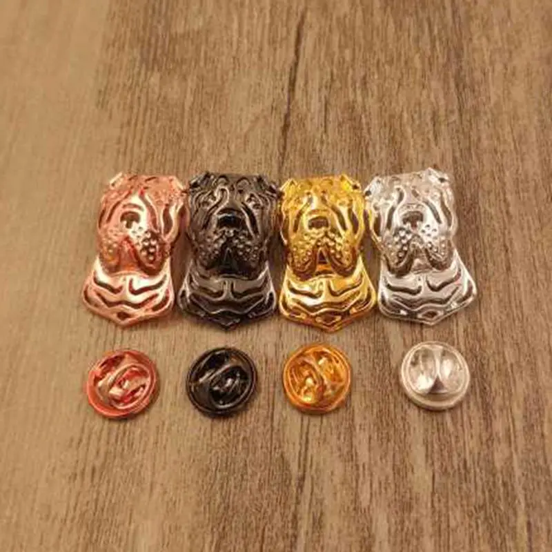 Mdogm Chinese Shar Pei Dog Animal Brooches And Pins  Suit Cute Metal Funny Small Father Collar Badges Gift For Male Men B038