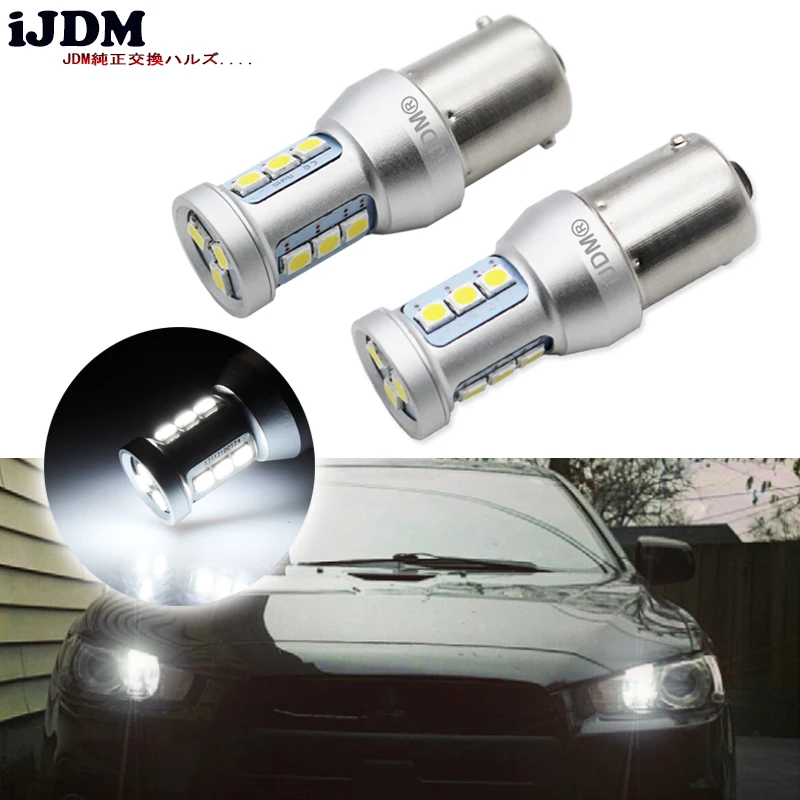 IJDM 1156 LED canbus без ошибок белые BA15S P21W светодиодные лампы для 2008-up Mitsubishi Lancer или Evolution X дневные ходовые светильник
