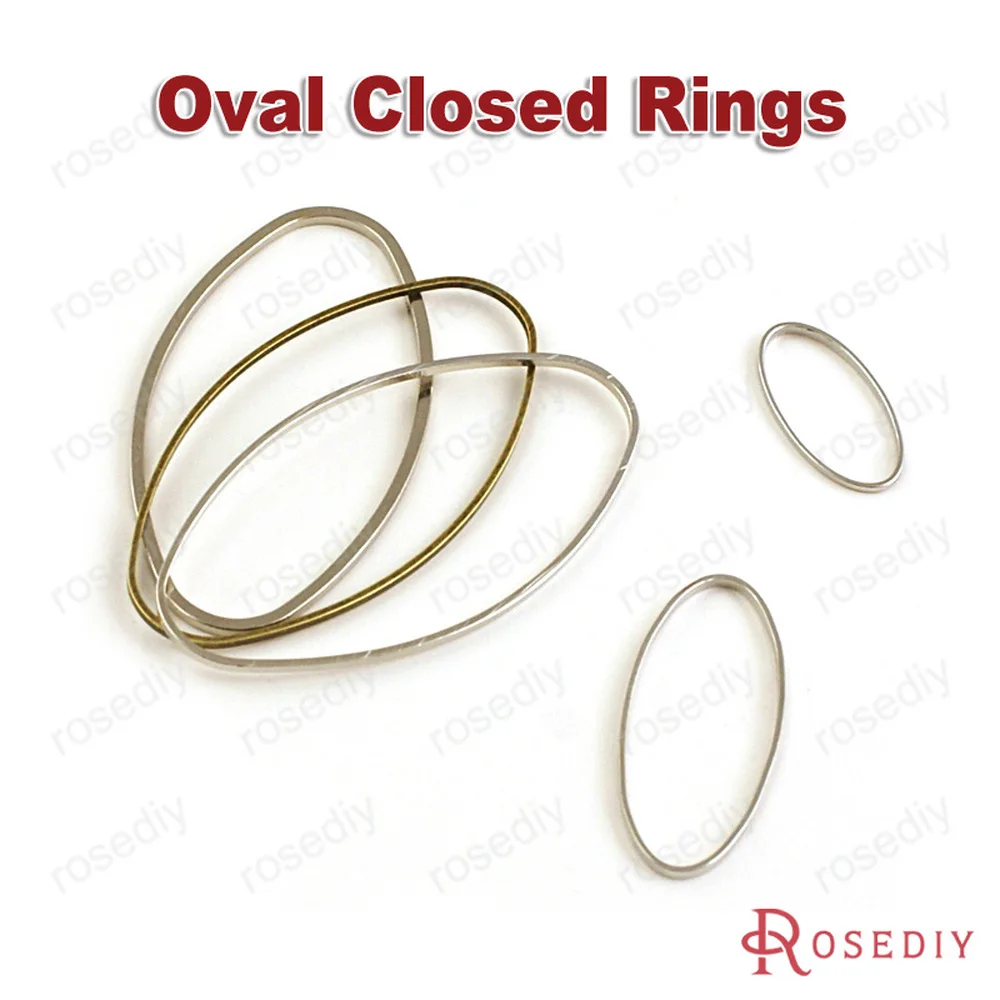 (JM3059)40*20mm 30*15mm 25*10mm 16*8mm Imitation Rhodium /Antique Bronze Oval Brass Solid Closed Rings Diy Jewelry Findings