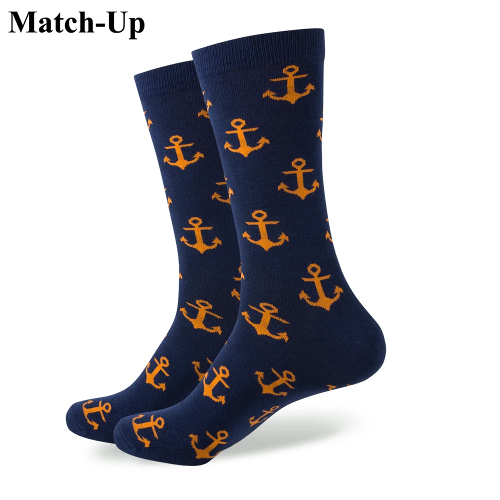 New style  men\'s combed cotton ANCHOR SOCKS Wedding socks Free shipping US size(7.5-12)