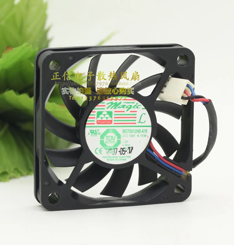 

Magic MGT6012HB-A10 Server Cooling Fan DC 12V 0.17A 60x60x10mm 3-Wire