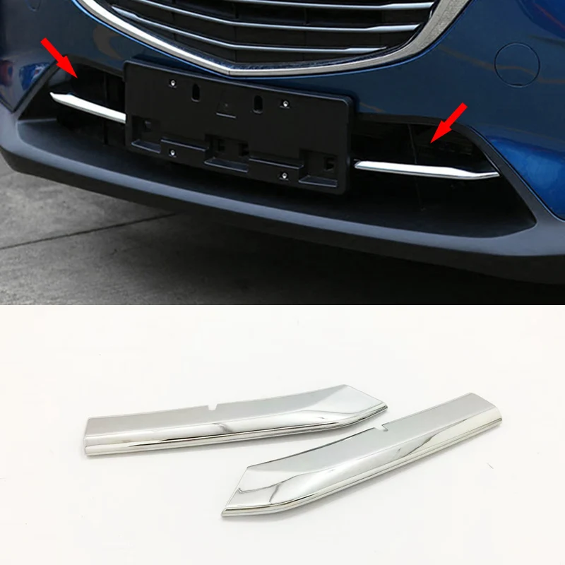 

2pcs ABS Chrome Front Grill Cover Trims Strip Accessories For Mazda CX-3 CX3 2016 2017 2018