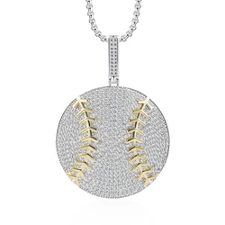 2019 New Hot Copper Zircon Pendant Necklace Ball Baseball Enthusiast Necklace Jewelry High Quality Attendance Party Gift