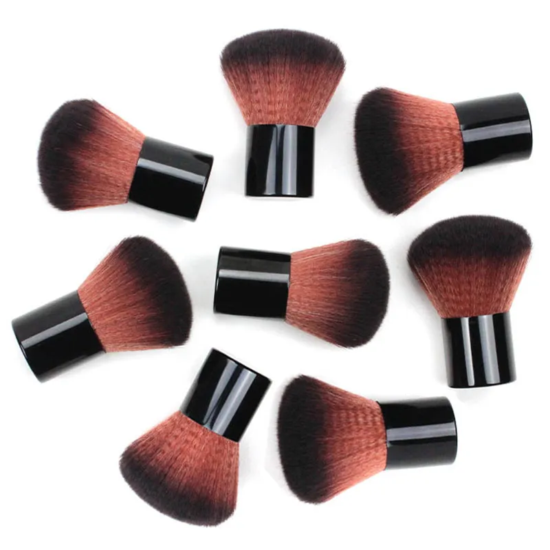 1Set Big Black Makeup Brushes Powder Cosmetic Brush Face Blush Contour Brush Kabuki Nail Brush Makeup Tools With Bag Sculpting