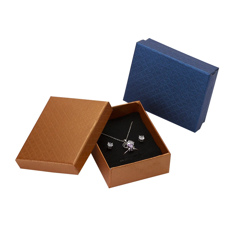 24pcs Jewelry Box 7*9*3cm Jewelry Sets Display Box Multi Colors Ring Box Necklace Packaging Earrings Gift Box Black Sponge